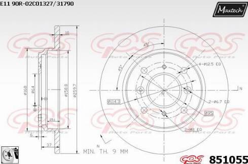 Maxtech 851055.0080 - Brake Disc autospares.lv