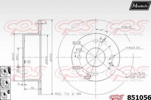 Maxtech 851056.6880 - Brake Disc autospares.lv