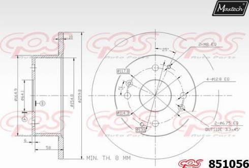 Maxtech 851056.0000 - Brake Disc autospares.lv