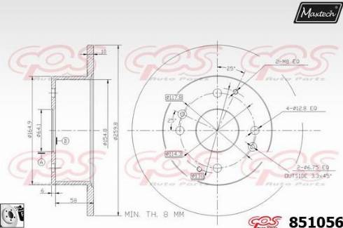 Maxtech 851056.0080 - Brake Disc autospares.lv