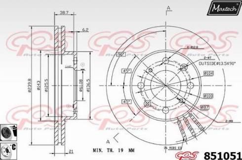 Maxtech 851051.6060 - Brake Disc autospares.lv