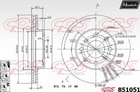 Maxtech 851051.6880 - Brake Disc autospares.lv