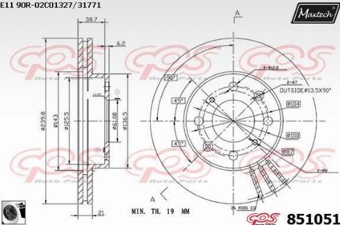 Maxtech 851051.0060 - Brake Disc autospares.lv