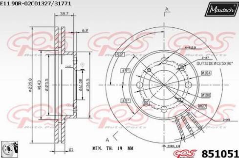 Maxtech 851051.0080 - Brake Disc autospares.lv