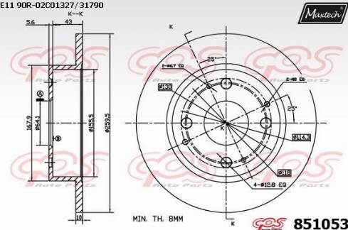 Maxtech 851053.0000 - Brake Disc autospares.lv