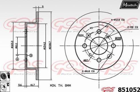 Maxtech 851052.6060 - Brake Disc autospares.lv