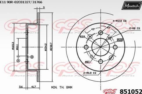 Maxtech 851052.0000 - Brake Disc autospares.lv