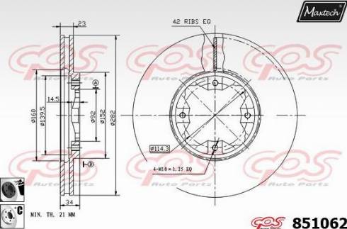 Maxtech 851062.6060 - Brake Disc autospares.lv