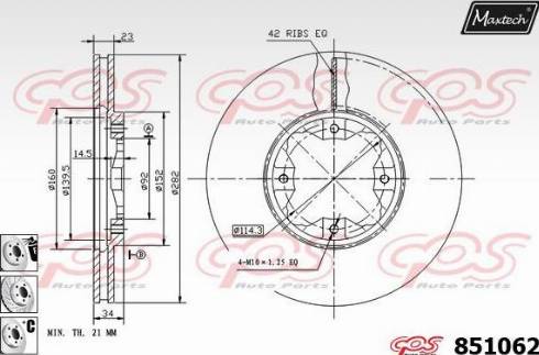 Maxtech 851062.6980 - Brake Disc autospares.lv