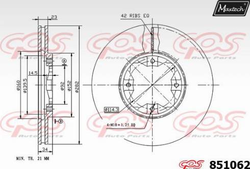 Maxtech 851062.0000 - Brake Disc autospares.lv