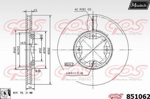 Maxtech 851062.0080 - Brake Disc autospares.lv