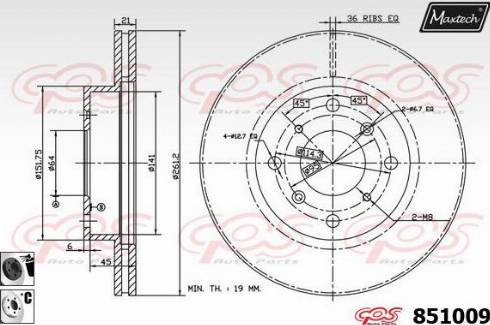 Maxtech 851009.6060 - Brake Disc autospares.lv