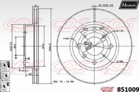 Maxtech 851009.6980 - Brake Disc autospares.lv