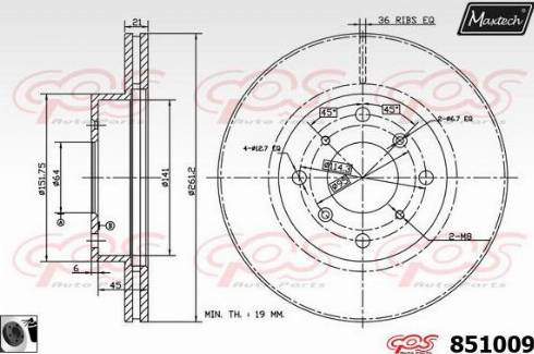 Maxtech 851009.0060 - Brake Disc autospares.lv