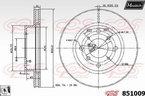 Maxtech 851009.0080 - Brake Disc autospares.lv