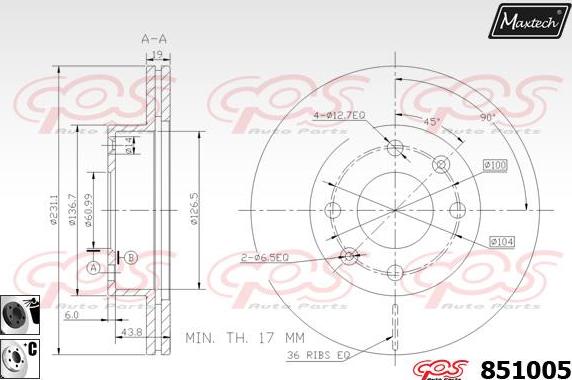 Maxtech 851009 - Brake Disc autospares.lv