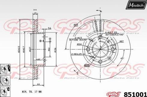 Maxtech 851001.6980 - Brake Disc autospares.lv