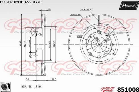 Maxtech 851008.0060 - Brake Disc autospares.lv