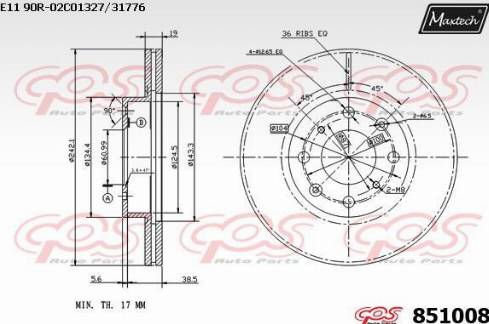 Maxtech 851008.0000 - Brake Disc autospares.lv