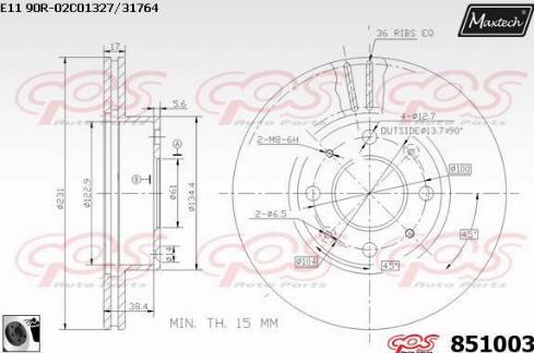 Maxtech 851003.0060 - Brake Disc autospares.lv