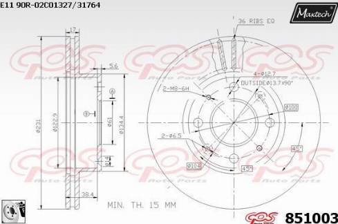 Maxtech 851003.0080 - Brake Disc autospares.lv