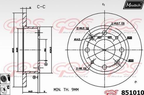 Maxtech 851010.6060 - Brake Disc autospares.lv