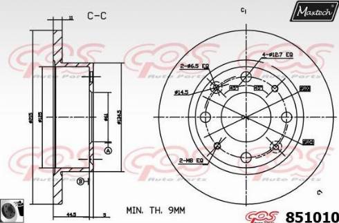 Maxtech 851010.0060 - Brake Disc autospares.lv