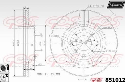 Maxtech 851012.6060 - Brake Disc autospares.lv