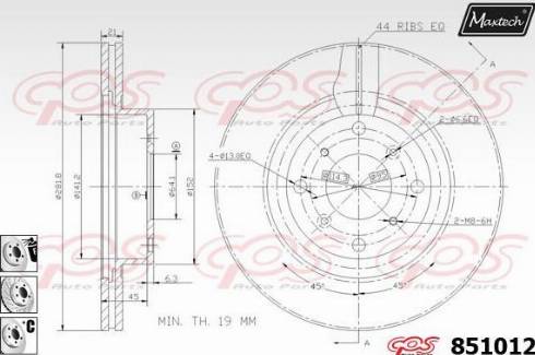 Maxtech 851012.6880 - Brake Disc autospares.lv