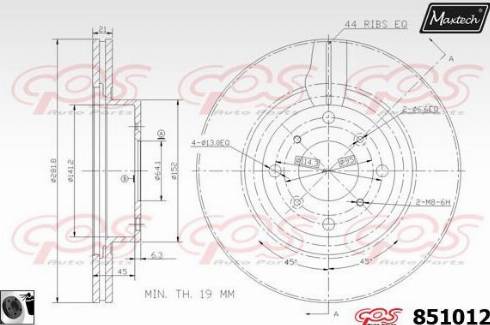 Maxtech 851012.0060 - Brake Disc autospares.lv