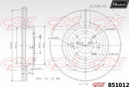 Maxtech 851012.0000 - Brake Disc autospares.lv