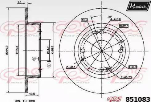 Maxtech 851083.0000 - Brake Disc autospares.lv