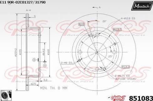 Maxtech 851083.0060 - Brake Disc autospares.lv