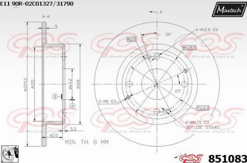 Maxtech 851083.0080 - Brake Disc autospares.lv