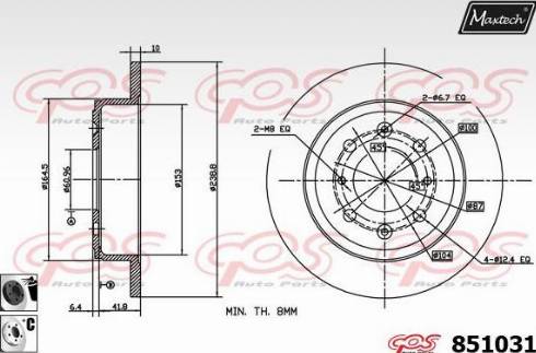 Maxtech 851031.6060 - Brake Disc autospares.lv