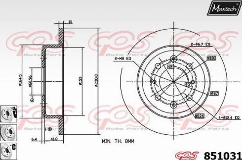 Maxtech 851031.6880 - Brake Disc autospares.lv