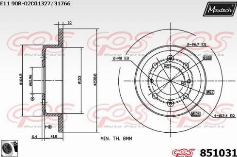 Maxtech 851031.0060 - Brake Disc autospares.lv