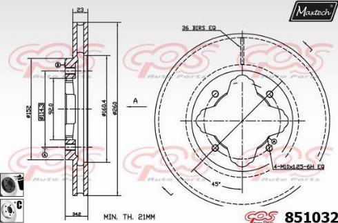 Maxtech 851032.6060 - Brake Disc autospares.lv