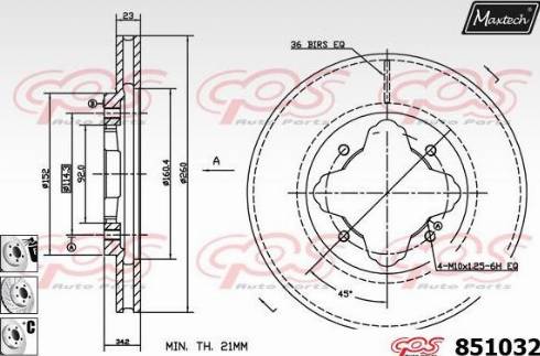 Maxtech 851032.6880 - Brake Disc autospares.lv