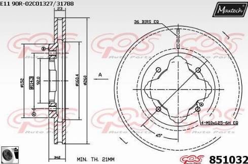 Maxtech 851032.0060 - Brake Disc autospares.lv