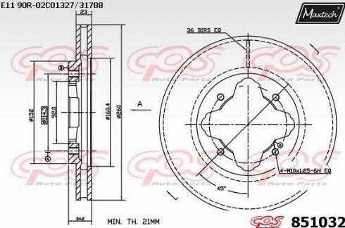 Maxtech 851032.0000 - Brake Disc autospares.lv