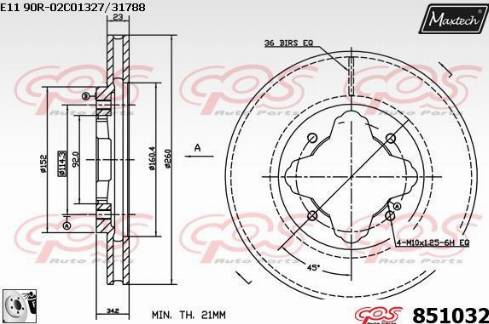 Maxtech 851032.0080 - Brake Disc autospares.lv