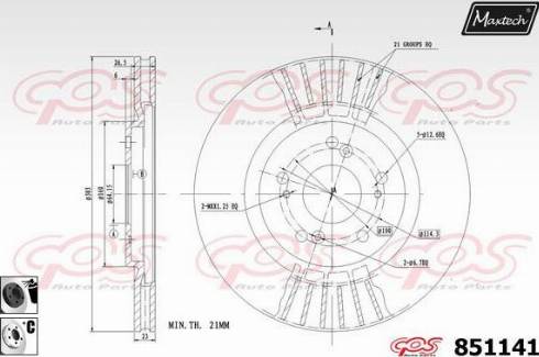 Maxtech 851141.6060 - Brake Disc autospares.lv