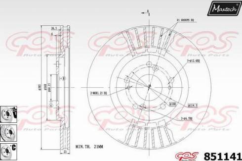 Maxtech 851141.6980 - Brake Disc autospares.lv