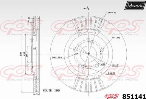 Maxtech 851141.0000 - Brake Disc autospares.lv