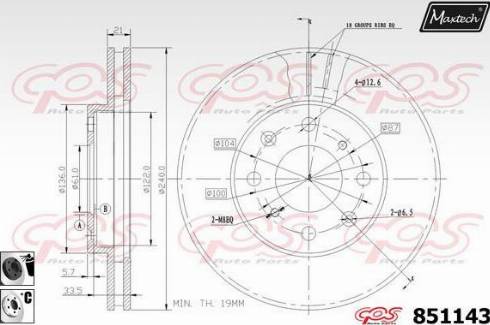 Maxtech 851143.6060 - Brake Disc autospares.lv