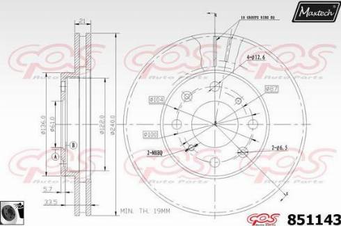 Maxtech 851143.0060 - Brake Disc autospares.lv