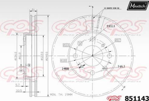 Maxtech 851143.0000 - Brake Disc autospares.lv