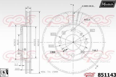 Maxtech 851143.0080 - Brake Disc autospares.lv