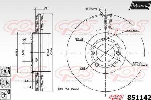 Maxtech 851142.6880 - Brake Disc autospares.lv